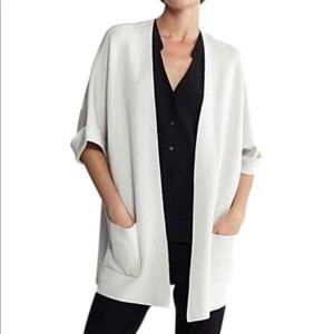 Eileen Fisher Bone Elbow Sleeve Long Jacket Cardigan
